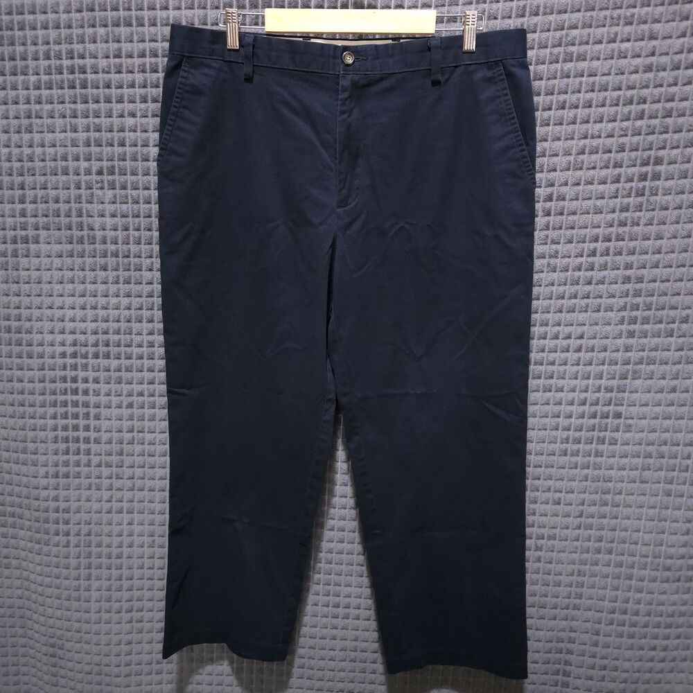 Navy Blue Comfort Chinos Pants 38x29 Dockers D3 Slacks Classic Flat Straight Leg